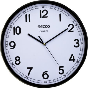 SECCO "Sweep second" falióra 30cm fekete színű  (DFA028 / S TS9108-17)